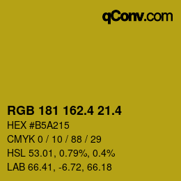 カラーコード: RGB 181 162.4 21.4 | qconv.com