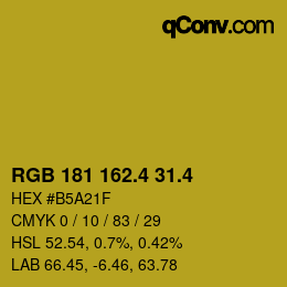 カラーコード: RGB 181 162.4 31.4 | qconv.com