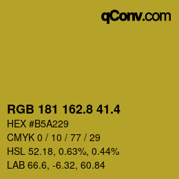 カラーコード: RGB 181 162.8 41.4 | qconv.com