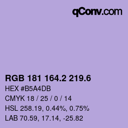 カラーコード: RGB 181 164.2 219.6 | qconv.com