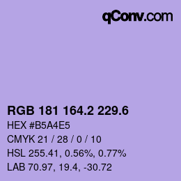 カラーコード: RGB 181 164.2 229.6 | qconv.com