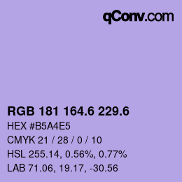 カラーコード: RGB 181 164.6 229.6 | qconv.com