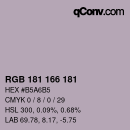 Color code: RGB 181 166 181 | qconv.com