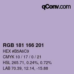 Farbcode: RGB 181 166 201 | qconv.com