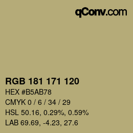 Farbcode: RGB 181 171 120 | qconv.com