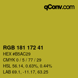 Color code: RGB 181 172 41 | qconv.com