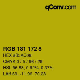 カラーコード: RGB 181 172 8 | qconv.com