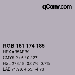 Code couleur: RGB 181 174 185 | qconv.com