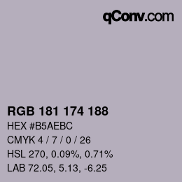 Color code: RGB 181 174 188 | qconv.com