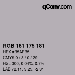 Farbcode: RGB 181 175 181 | qconv.com