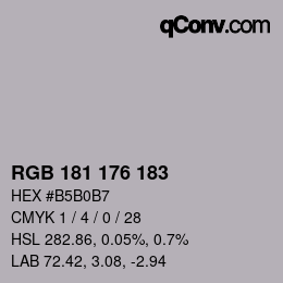 颜色代码: RGB 181 176 183 | qconv.com