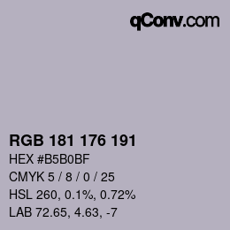 Código de color: RGB 181 176 191 | qconv.com