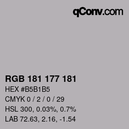 Color code: RGB 181 177 181 | qconv.com