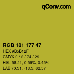 カラーコード: RGB 181 177 47 | qconv.com