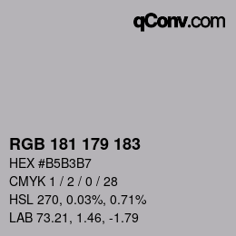 Farbcode: RGB 181 179 183 | qconv.com