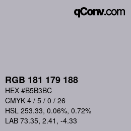 Código de color: RGB 181 179 188 | qconv.com
