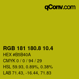 カラーコード: RGB 181 180.8 10.4 | qconv.com