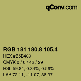 カラーコード: RGB 181 180.8 105.4 | qconv.com
