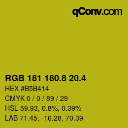 カラーコード: RGB 181 180.8 20.4 | qconv.com