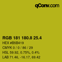 カラーコード: RGB 181 180.8 25.4 | qconv.com