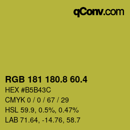 カラーコード: RGB 181 180.8 60.4 | qconv.com
