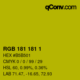 Color code: RGB 181 181 1 | qconv.com