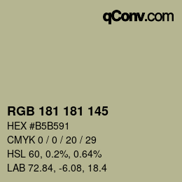 Color code: RGB 181 181 145 | qconv.com