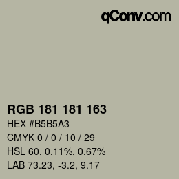 Color code: RGB 181 181 163 | qconv.com