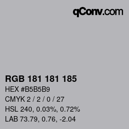 Color code: RGB 181 181 185 | qconv.com