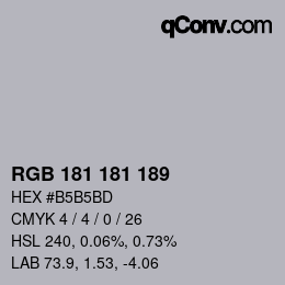 Color code: RGB 181 181 189 | qconv.com