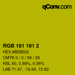 Color code: RGB 181 181 2 | qconv.com