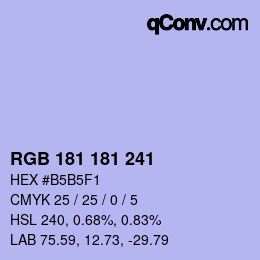 Color code: RGB 181 181 241 | qconv.com
