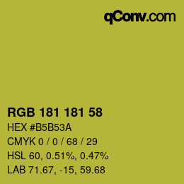 Color code: RGB 181 181 58 | qconv.com