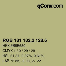 カラーコード: RGB 181 182.2 128.6 | qconv.com