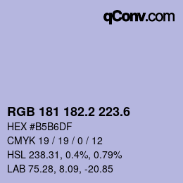 カラーコード: RGB 181 182.2 223.6 | qconv.com