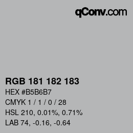 Color code: RGB 181 182 183 | qconv.com