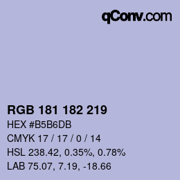 Code couleur: RGB 181 182 219 | qconv.com