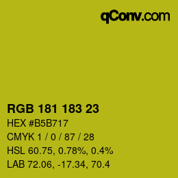 Color code: RGB 181 183 23 | qconv.com