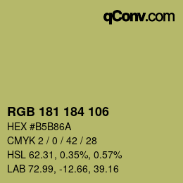 Color code: RGB 181 184 106 | qconv.com