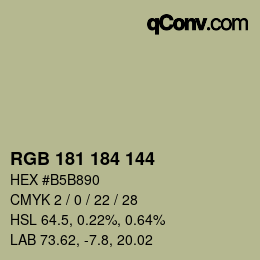 Farbcode: RGB 181 184 144 | qconv.com