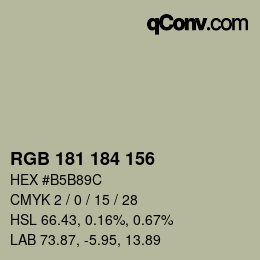 Color code: RGB 181 184 156 | qconv.com