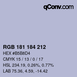 Color code: RGB 181 184 212 | qconv.com