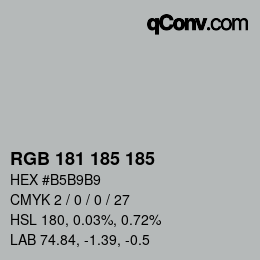 Color code: RGB 181 185 185 | qconv.com