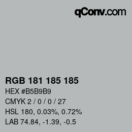 Color code: RGB 181 185 185 | qconv.com