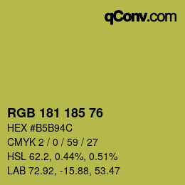 Color code: RGB 181 185 76 | qconv.com