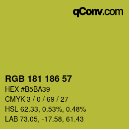 Color code: RGB 181 186 57 | qconv.com
