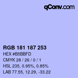 Código de color: RGB 181 187 253 | qconv.com