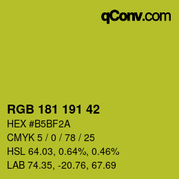 Color code: RGB 181 191 42 | qconv.com