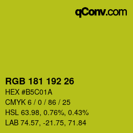 カラーコード: RGB 181 192 26 | qconv.com