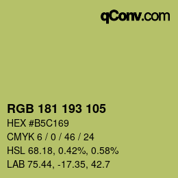 Color code: RGB 181 193 105 | qconv.com